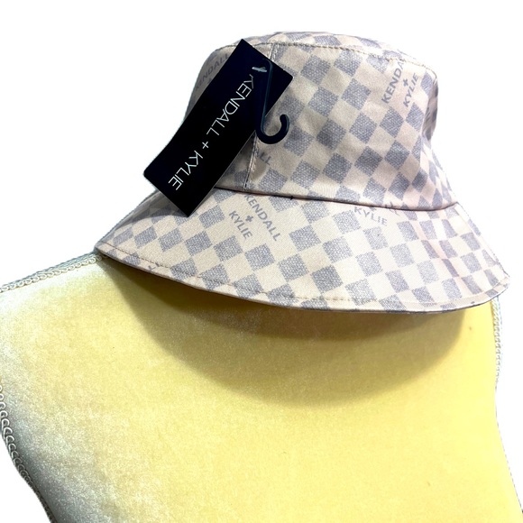 Kendall & Kylie Accessories - Kendall + Kylie Checker Monogram Bucket Sun Hat One Size